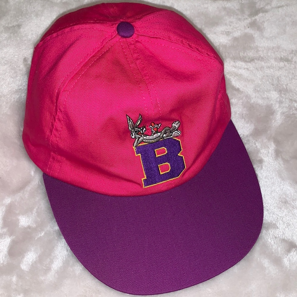 Warner Bros Vintage 1993 Bugs Bunny Ball Cap Hot Pink Embroidered New